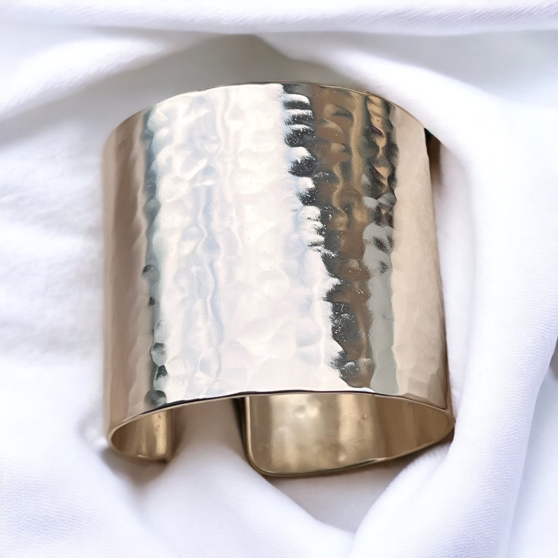 Bracciale 5 CM BAGNO ARGENTO MARTELLATO SENZA INCISIONE