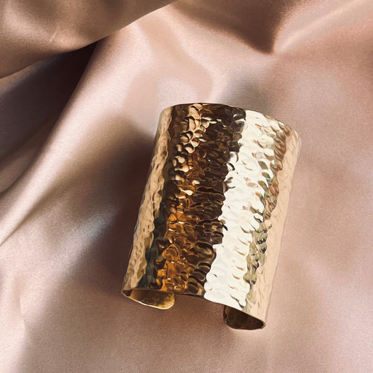 Bracciale 7 CM OTTONE MARTELLATO